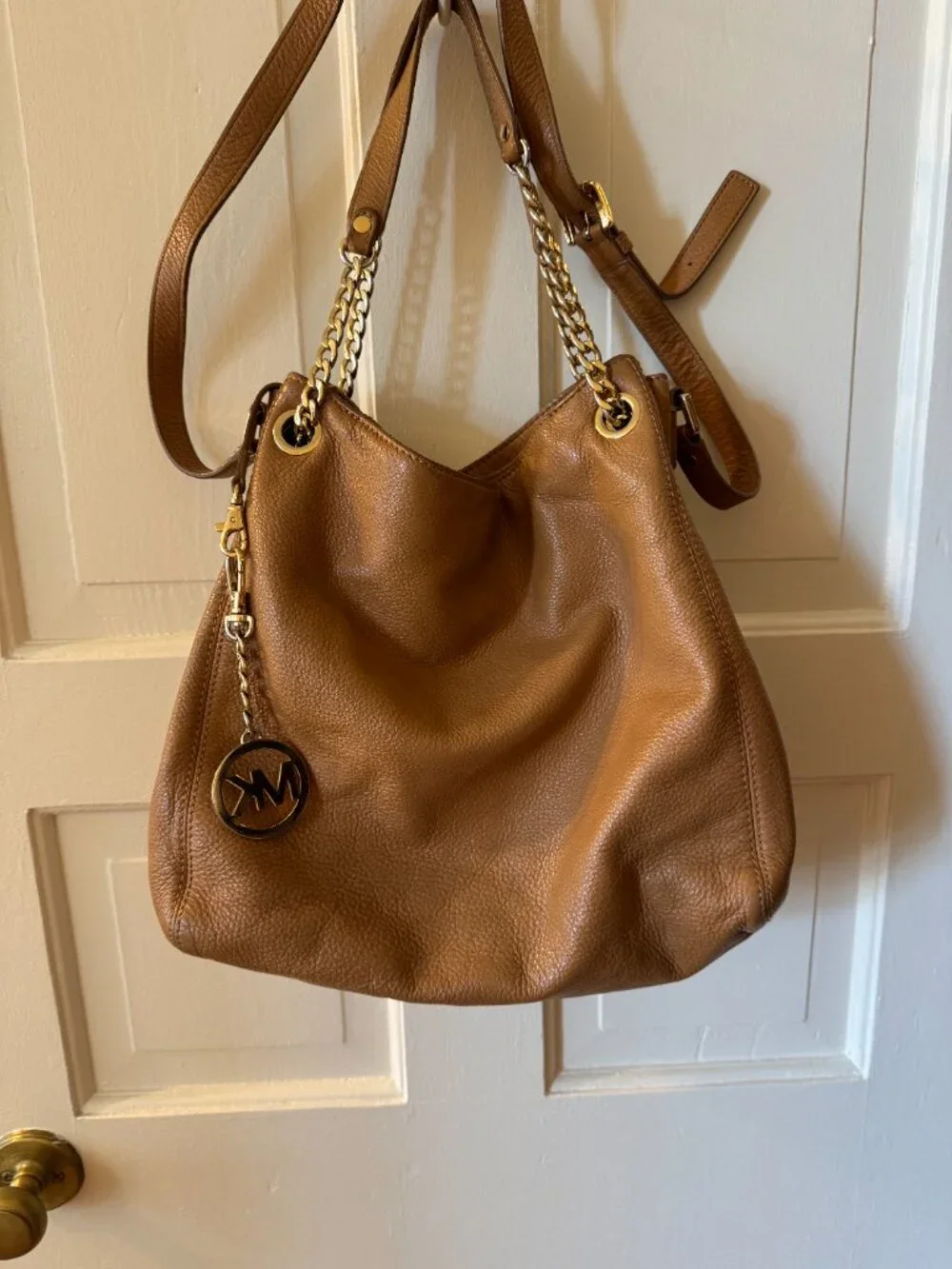 Michael Kors Jet Set Chain Pebble Leather Top Handle Bag